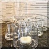 G05. Glasss candleholders. 